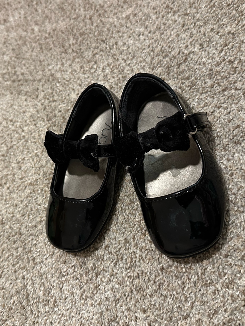 Sugar Black Patent Mary Jane with Velvet Bow